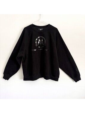 Mamba and Mambacita Blackout Kobe Bryant Black Reflective Logo Sweatshirt Large